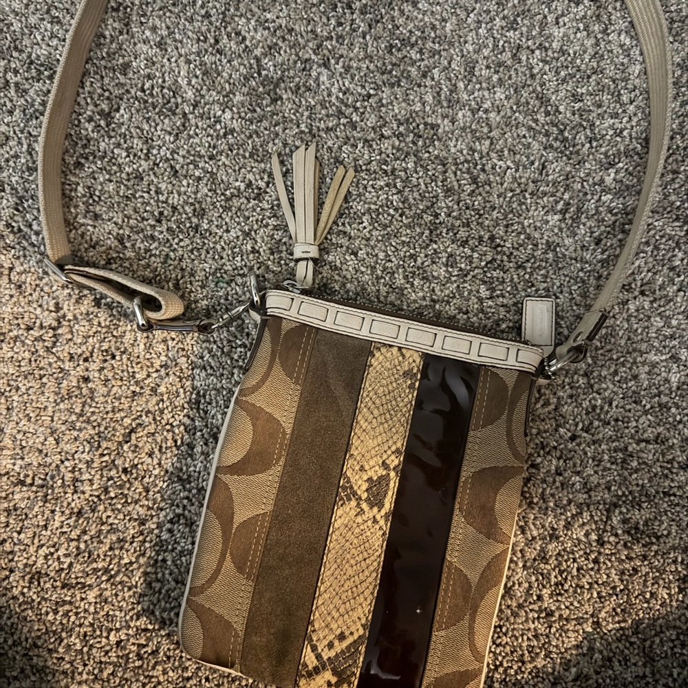 Coach Brown and Tan Crossbody Bag